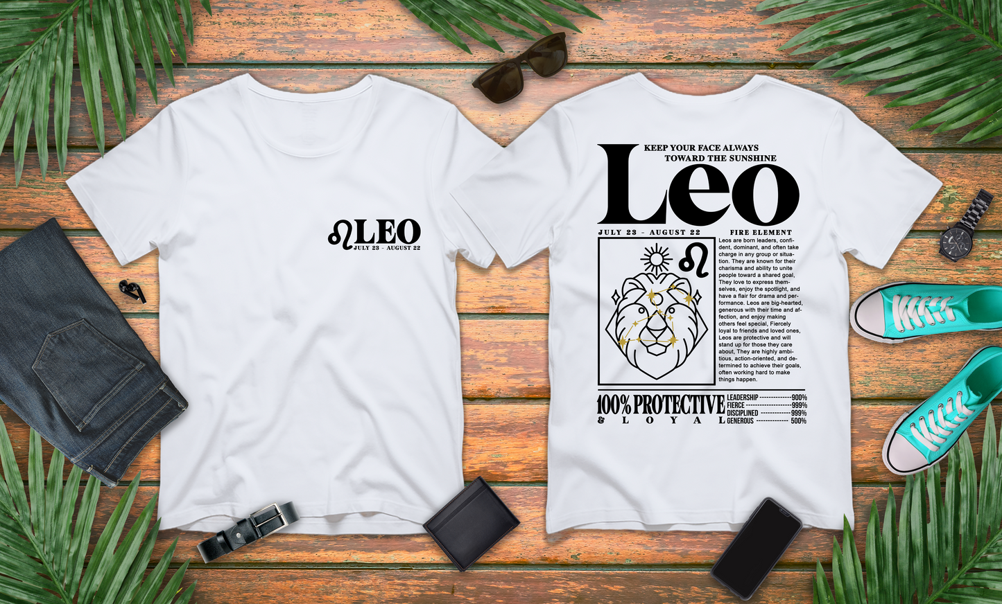 Leo Zodiac T-Shirt – Keep Your Face Always Towards the Sunshine Fire Element