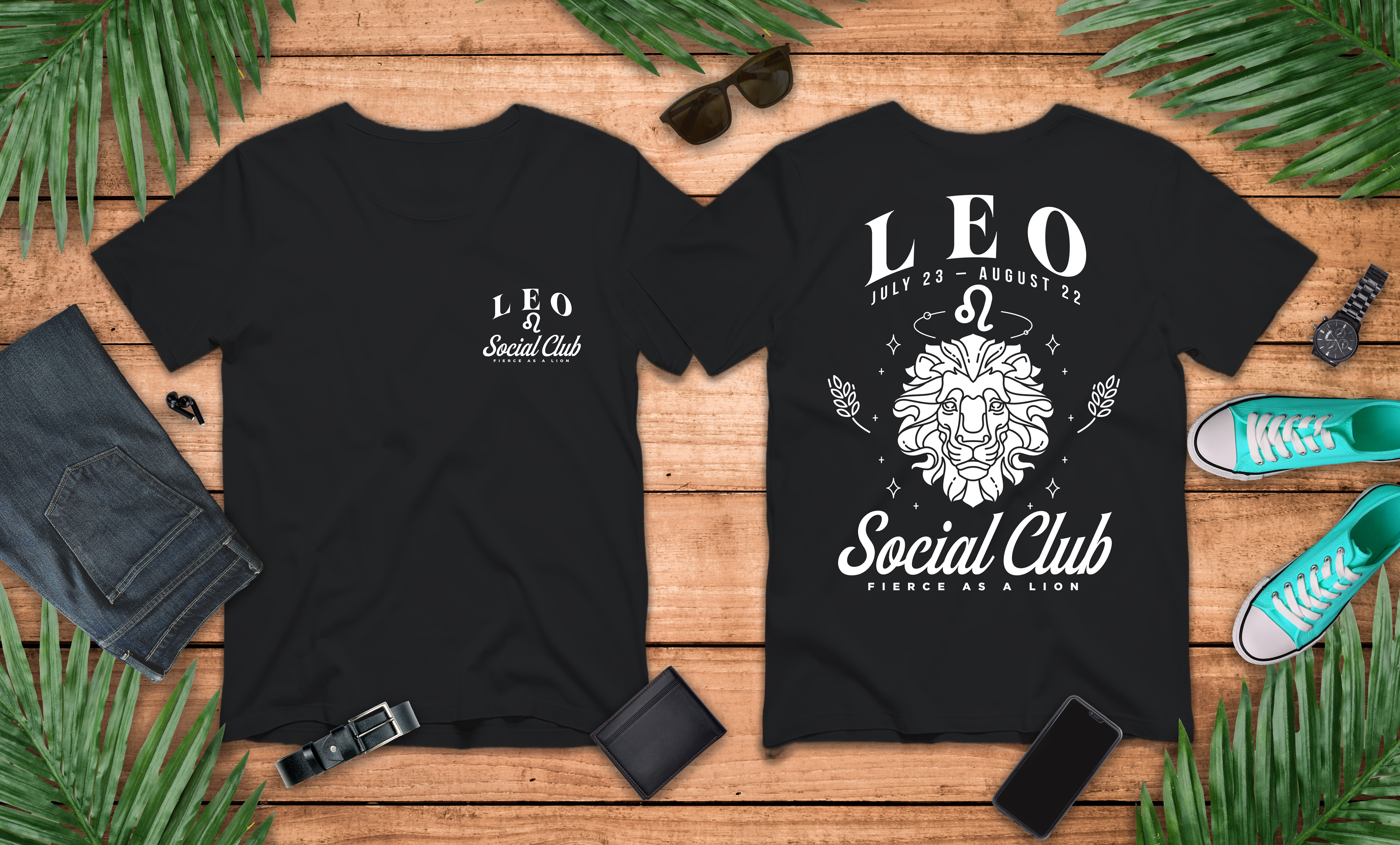 Leo Social Club T-Shirt – Fierce as a Lion