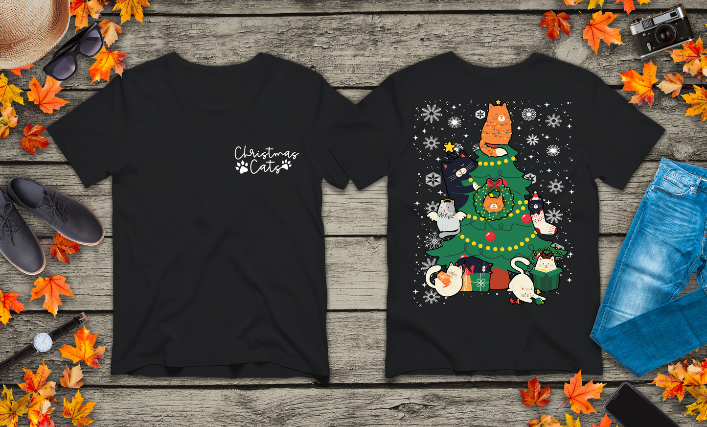 Christmas Cats Holiday Tree T-Shirt