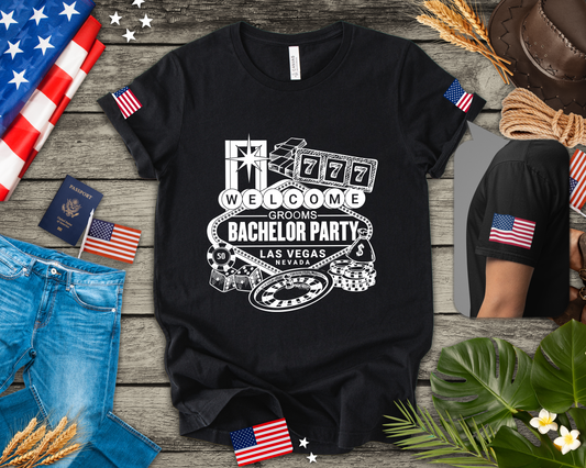 Welcome Grooms Bachelor Party Las Vegas T-Shirt - Vegas Nevada Casino Party Shirt