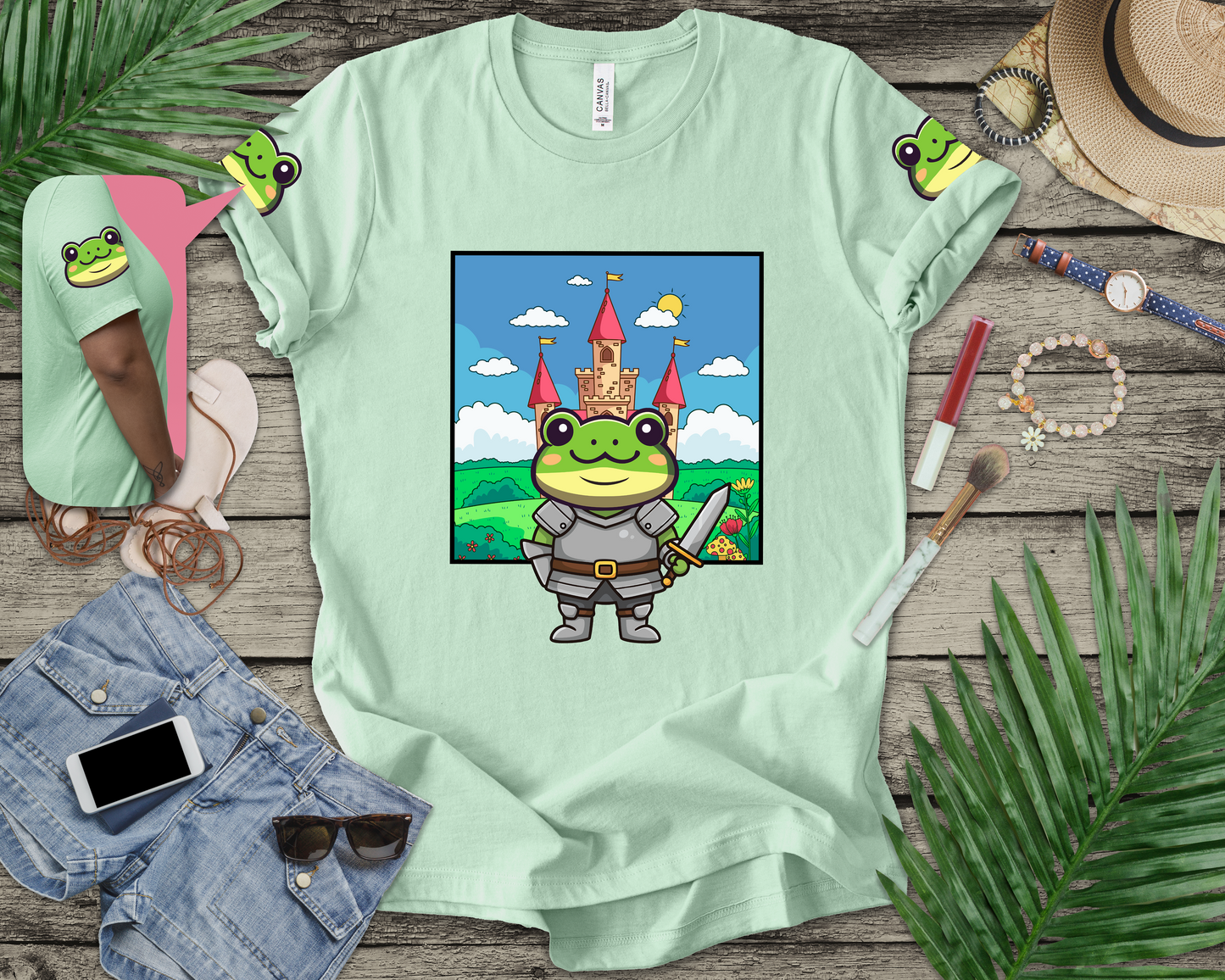 Knight Frog Castle T-Shirt – Cute Frog Knight Medieval Fantasy Graphic Tee