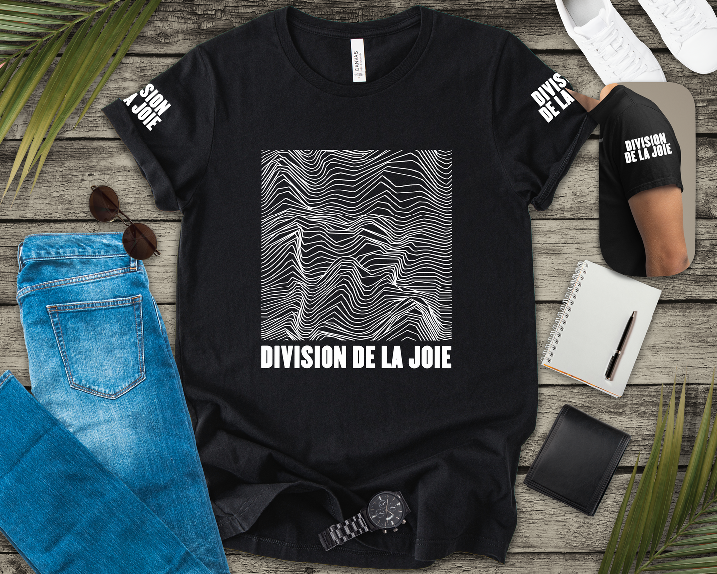 Division De La Joie T-Shirt – French Joy Division Wave Pattern Graphic Tee