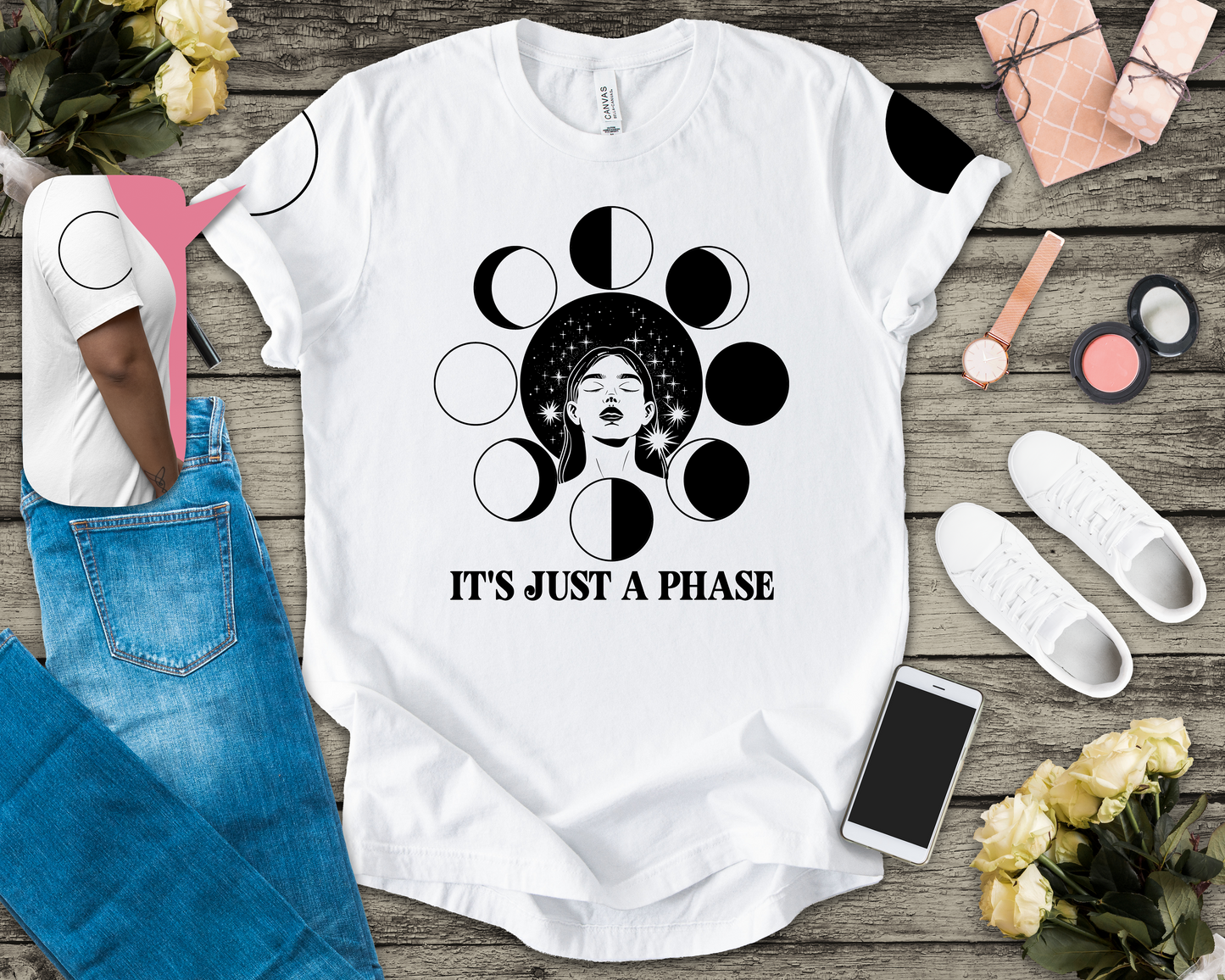 It's Just a Phase T-Shirt – Moon Phases Celestial Astrology Witchy Graphic Tee