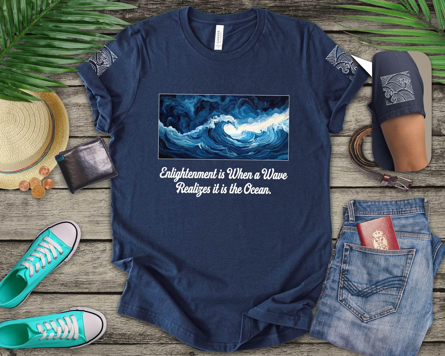 Enlightenment Is When a Wave Realizes It Is the Ocean T-Shirt – Spiritual Awakening Quote Graphic Tee