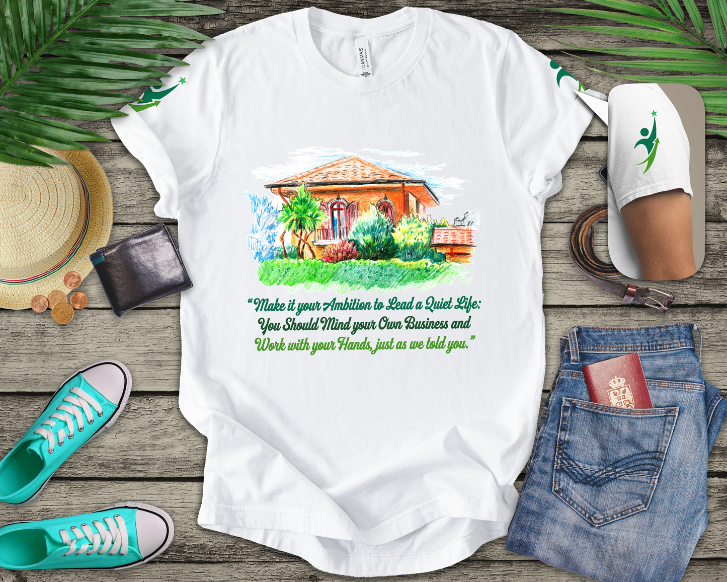 Make It Your Ambition to Lead a Quiet Life T-Shirt – Mind Your Business Work with Hands Quote Graphic Tee