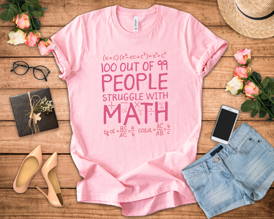 Math Struggle T-Shirt – 100 Out of 99 People Math Joke