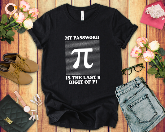 Math Humor T-Shirt – Last 8 Digits of Pi Password Joke