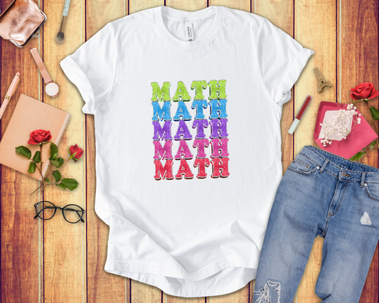 Math Repeated Tshirt – Bold Typography Design for Math Enthusiasts