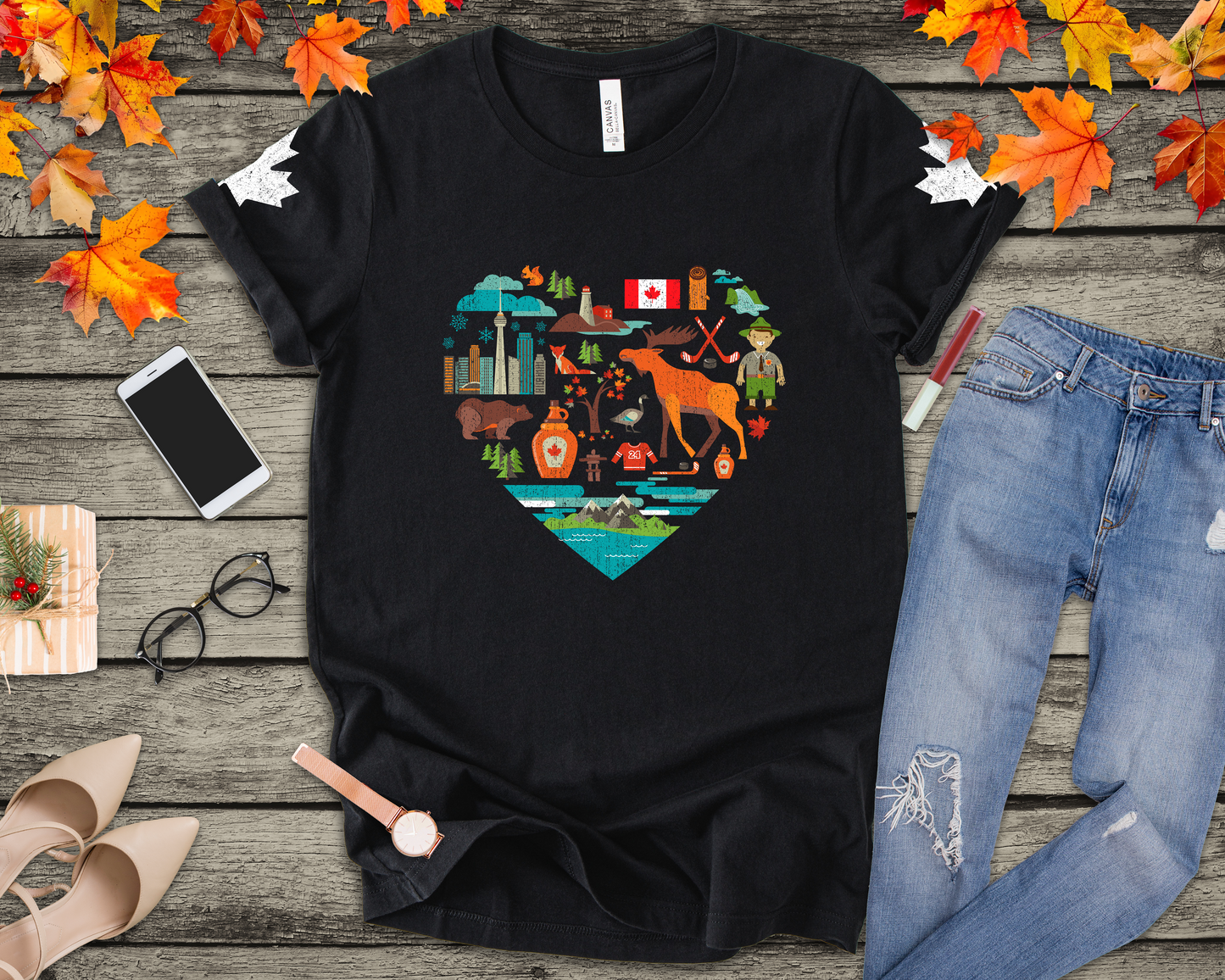 Canada Heart Icons Heritage T-Shirt