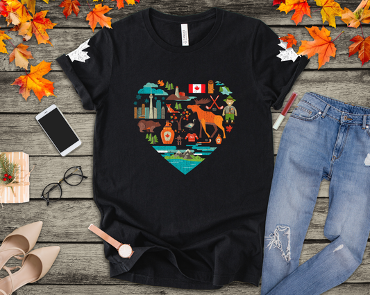 Canada Heart Icons Heritage T-Shirt