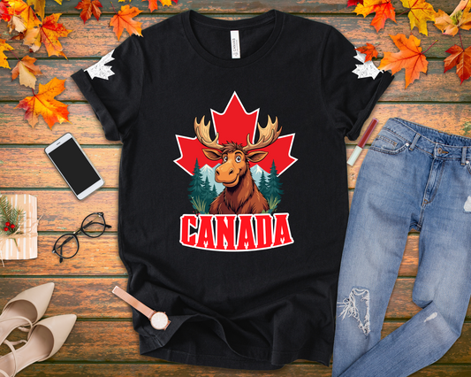 Canada Maple Moose Cartoon T-Shirt