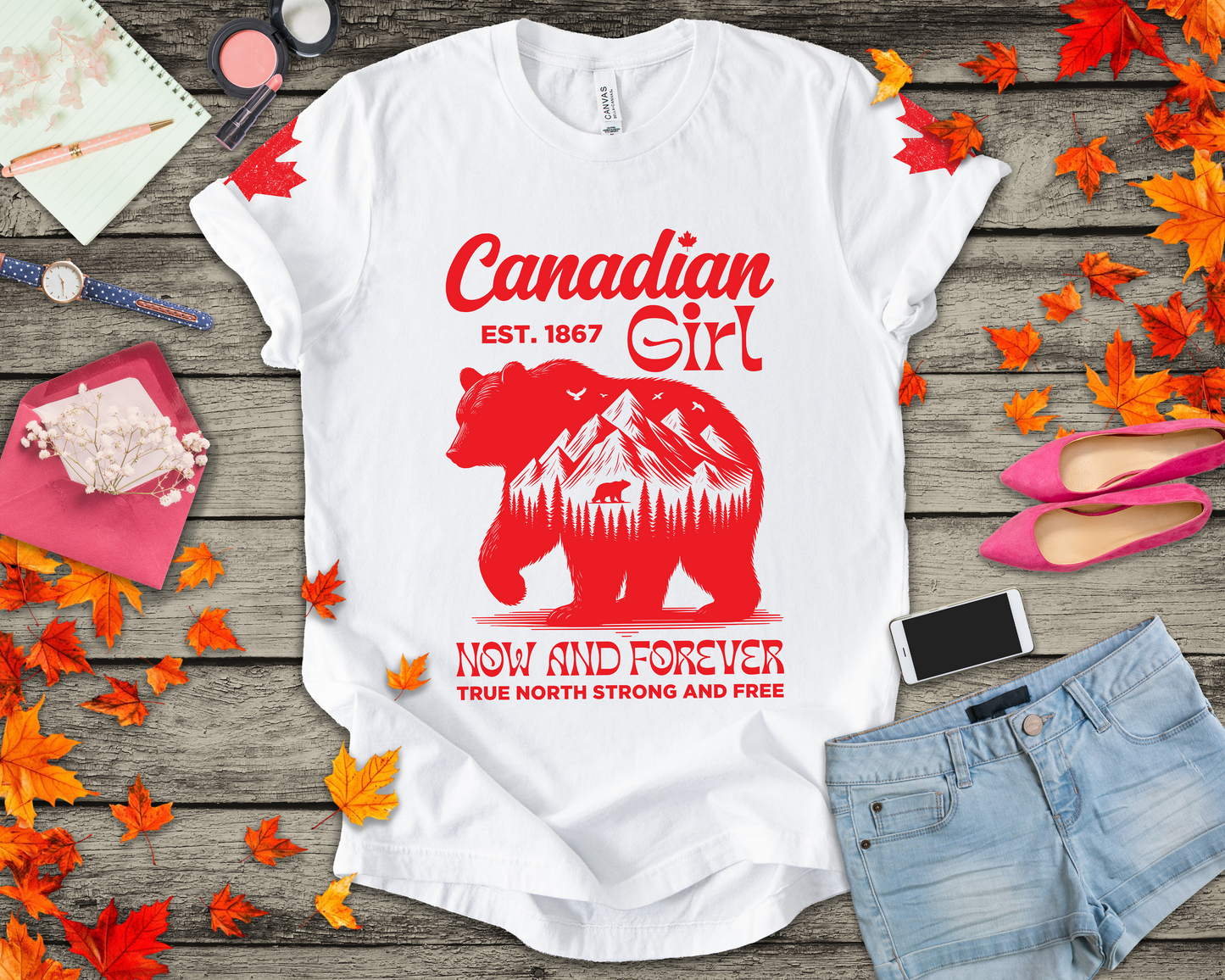 Canadian Girl Wilderness Bear T-Shirt