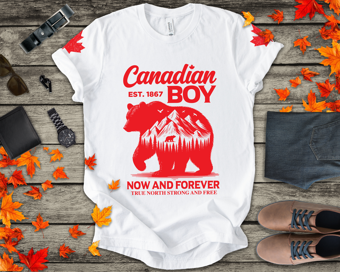 Canadian Boy Wilderness Bear T-Shirt