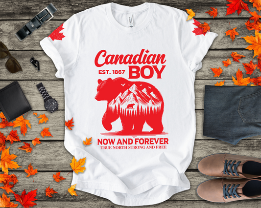 Canadian Boy Wilderness Bear T-Shirt