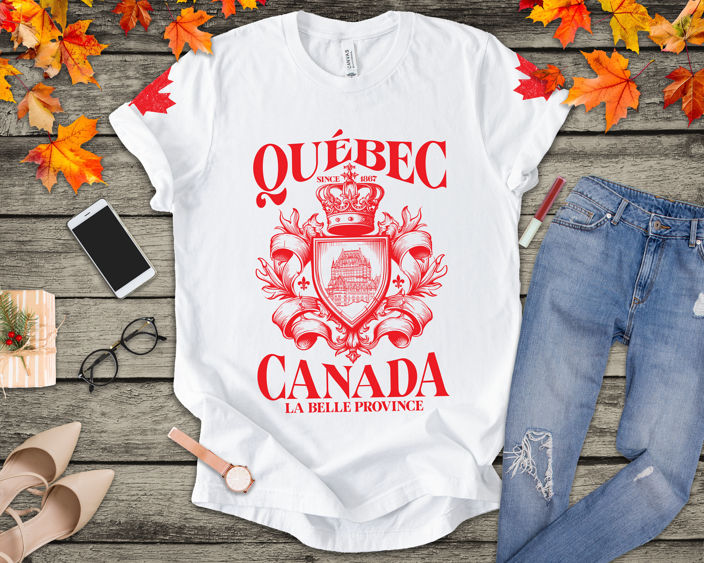 Québec La Belle Province Crest Canada T-Shirt