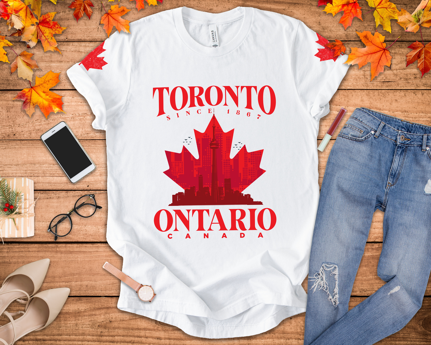 Toronto Skyline Maple Leaf T-Shirt