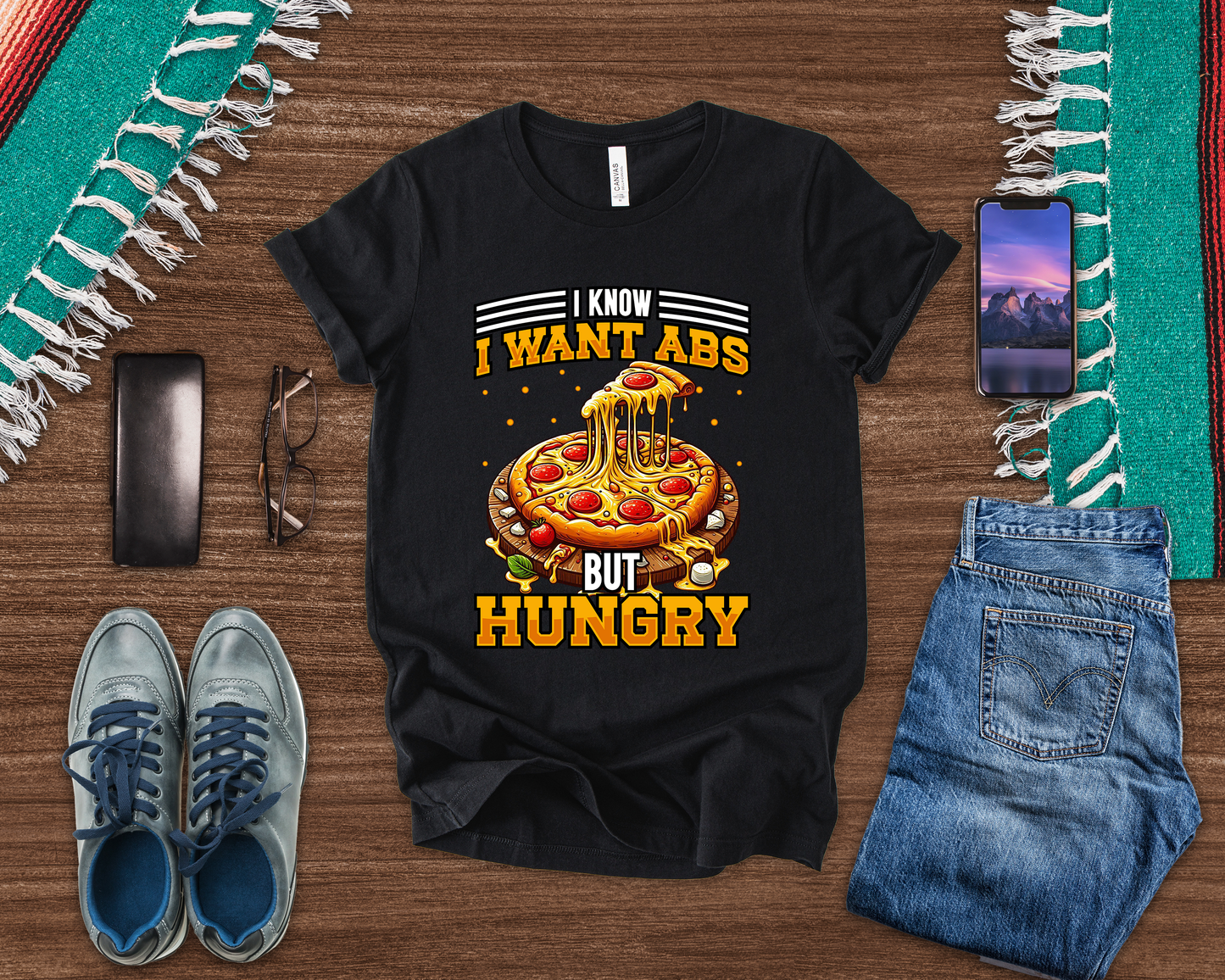 I Know I Want Abs But Hungry Shirt, Funny Gym Foodie Tee, Workout and Food Struggle T Shirt, Relatable Fitness Humor Apparel, Sarcastic Fit Top