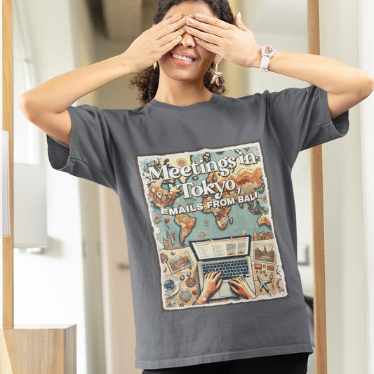 Remote Work Global Adventures Shirt V1, Digital Nomad Tee, Laptop Lifestyle T Shirt, Travel Lover Gift, Freelancer Work Apparel