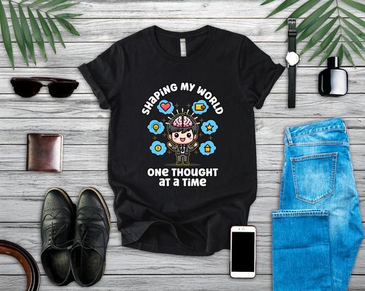 My Thoughts Create My Reality Shirt, Anime Brainstorm Manifestation Tee, Mental Power Graphic T Shirt, Law Of Attraction Apparel, Visual Mindset Top