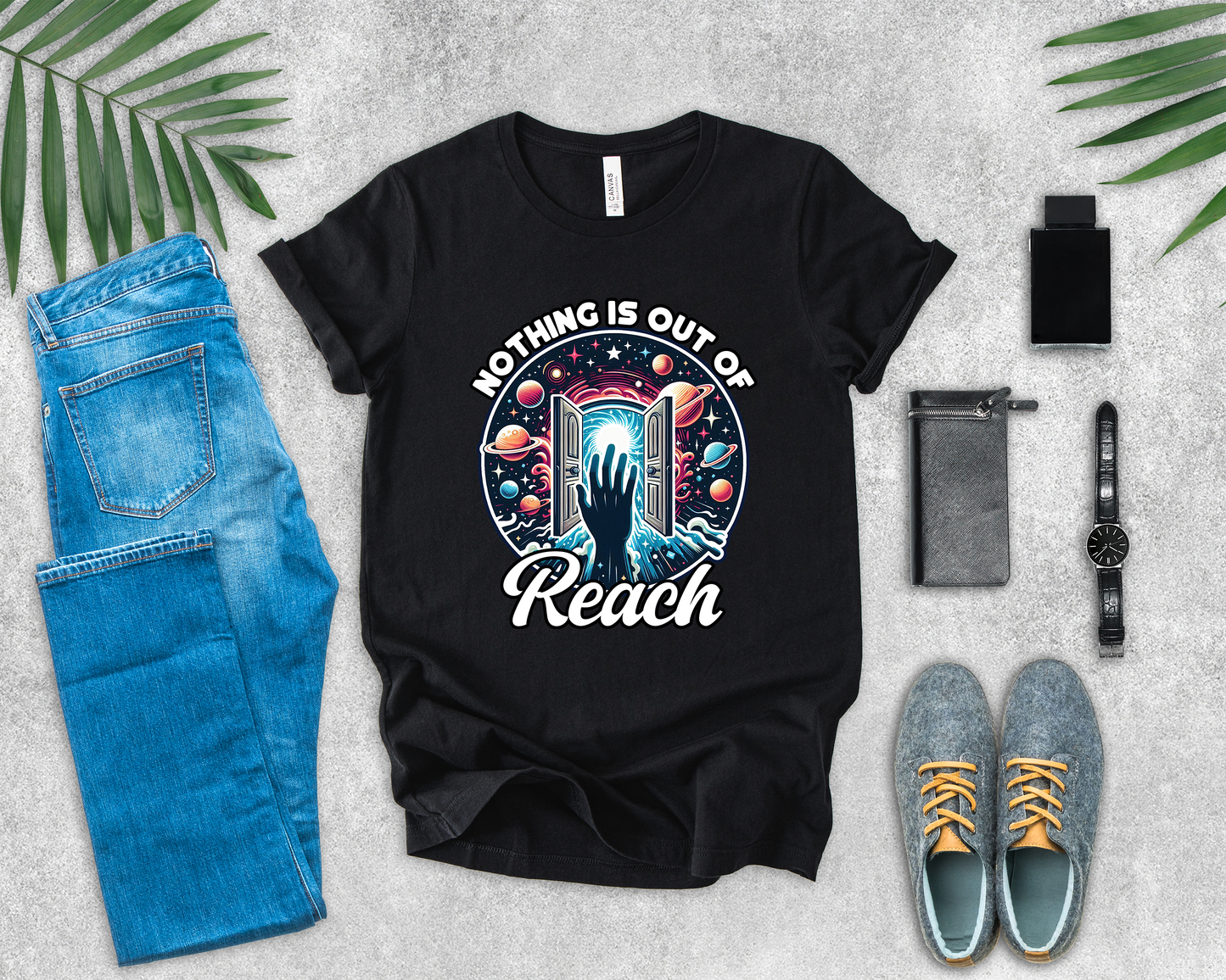 Nothing is Out of Reach Shirt, Cosmic Inspiration Tee, Galaxy Quote T Shirt, Law of Attraction Shirt, Universe Dream Tee