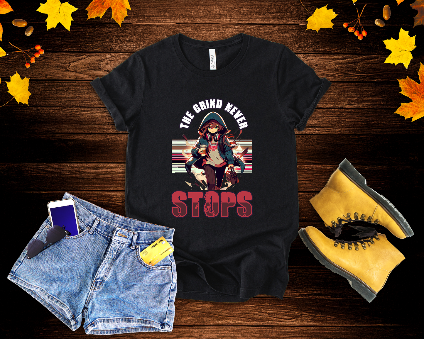 The Grind Never Stops | Hustle & Motivation T-Shirt