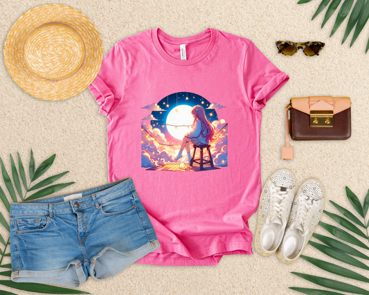 Rooftop Dreams - Starry Night Escape T-Shirt