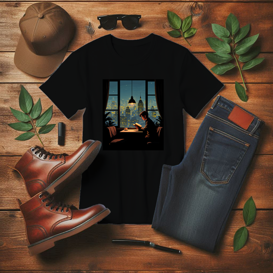 Urban Nights Cozy Lights Window View City Dreamer Aesthetic T-Shirt
