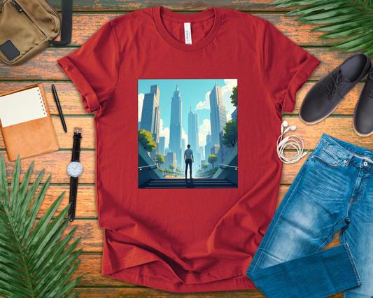 Subways and Skylines Urban Dream Graphic Tee for Big City Thinkers Who See Beauty in Buildings Movement and the Buzz of the Metro