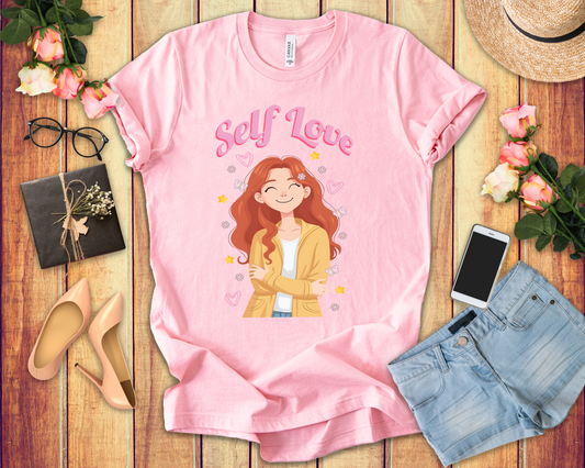 Self Love Official Graphic Statement Tee for Mindful Souls, Inner Peace Seekers, and Confidence Builders Who Radiate Self Respect