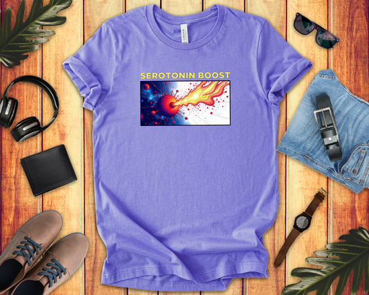Serotonin Boost Shirt Mental Health Awareness Tee Featuring a Happy Brain and Positive Vibe for Science Lovers and Joy Seekers