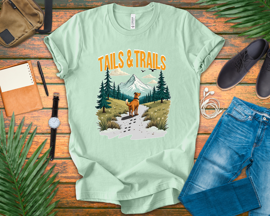 Tails and Trails Shirt Dog Walking Adventure Tee for Pet Parents Who Live for Leashes Parks Muddy Paws and the Great Outdoor Journey