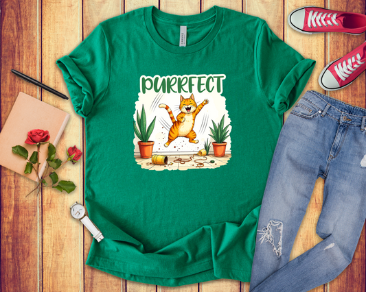 Purrfect Chaos Shirt - Funny Cat Lover Tee for Pet Parents Who Embrace the Hairballs Mayhem and Mischief With Love and Laughter