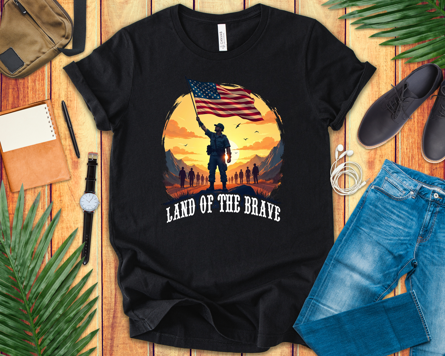 Land of the Brave Shirt Patriotic American Graphic Tee for Those Who Honor Courage Sacrifice and the Stories That Built Our Nation