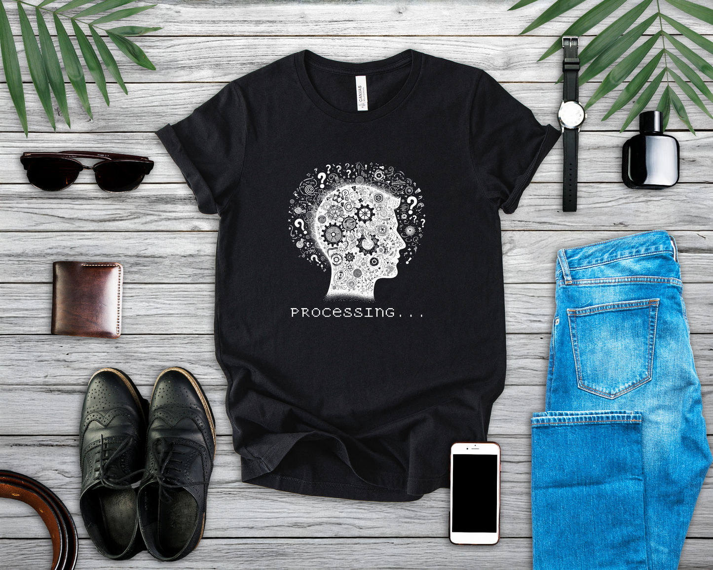 Processing... | Quirky Thinking Face T-Shirt