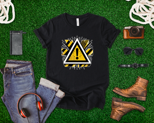 Abstract Warning | Modern Warning Symbol Graphic T-Shirt