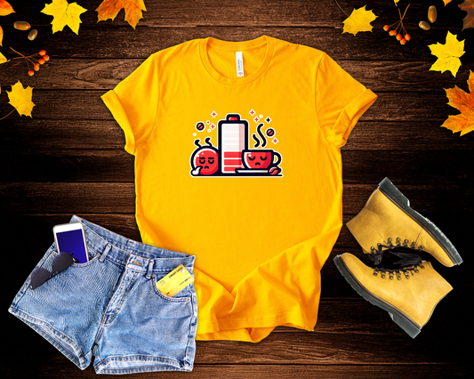 Low Battery | Need Coffee Graphic T-Shirt
