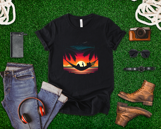 Sunset State of Mind - Tropical Hammock Chill Vibes T-Shirt