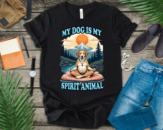 My Dog Is My Spirit Animal T-Shirt – Meditating Dog Nature Graphic Tee
