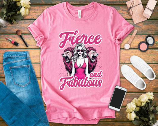 Fierce and Fabulous T-Shirt – Bold Women & Roaring Lions Graphic Tee