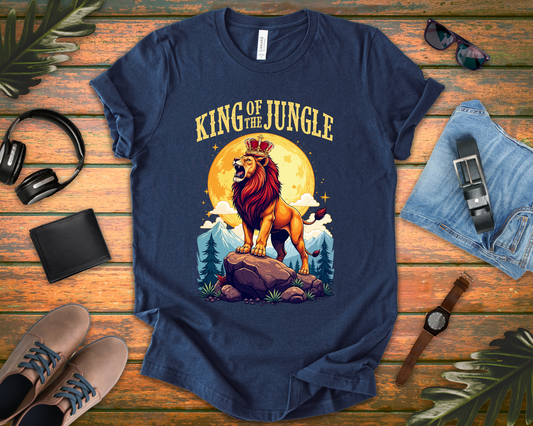 King of the Jungle T-Shirt – Majestic Lion with Crown Graphic Tee