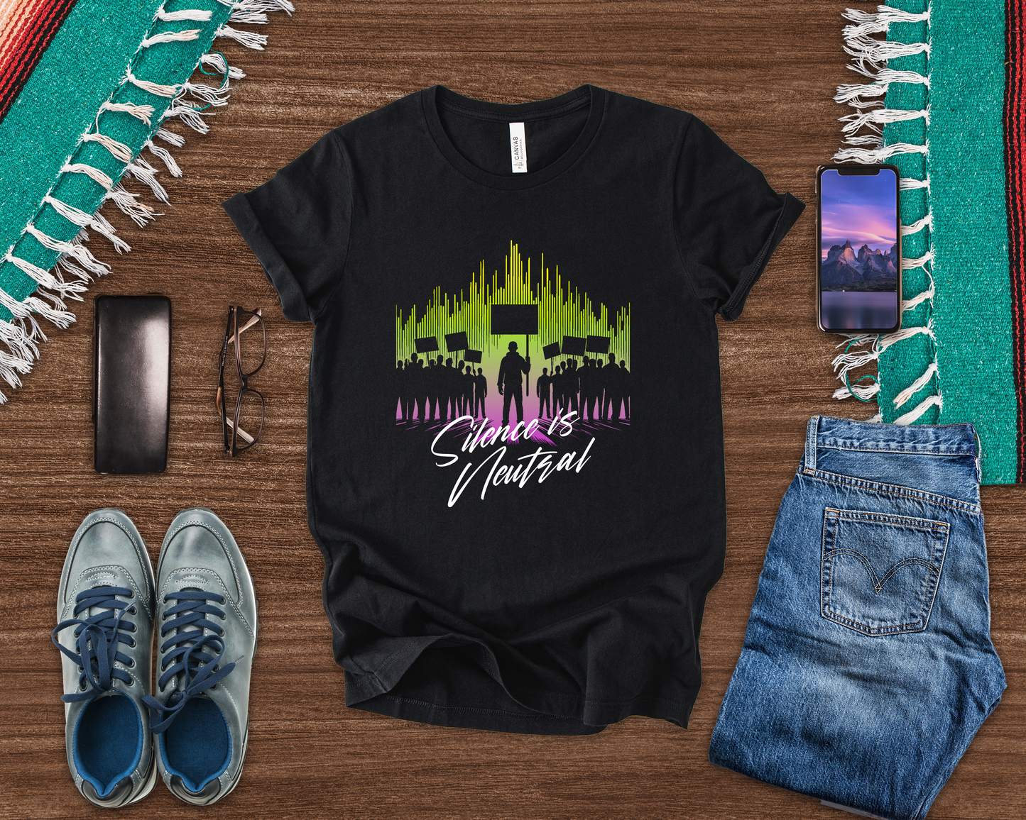Silence is Neutral | Protest Crowd Graphic T-Shirt