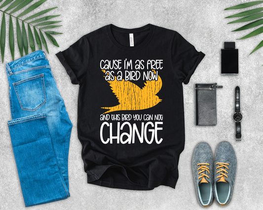 Free as a Bird T-Shirt – Abstract Flying Bird Graphic Freedom Tee
