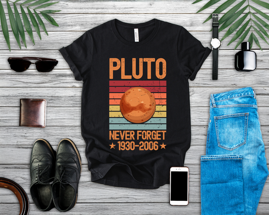 Pluto Never Forget 1930–2006 T-Shirt – Retro Space Science Planet Tee