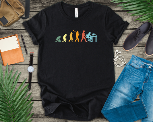 Evolution of Man to Computer User T-Shirt