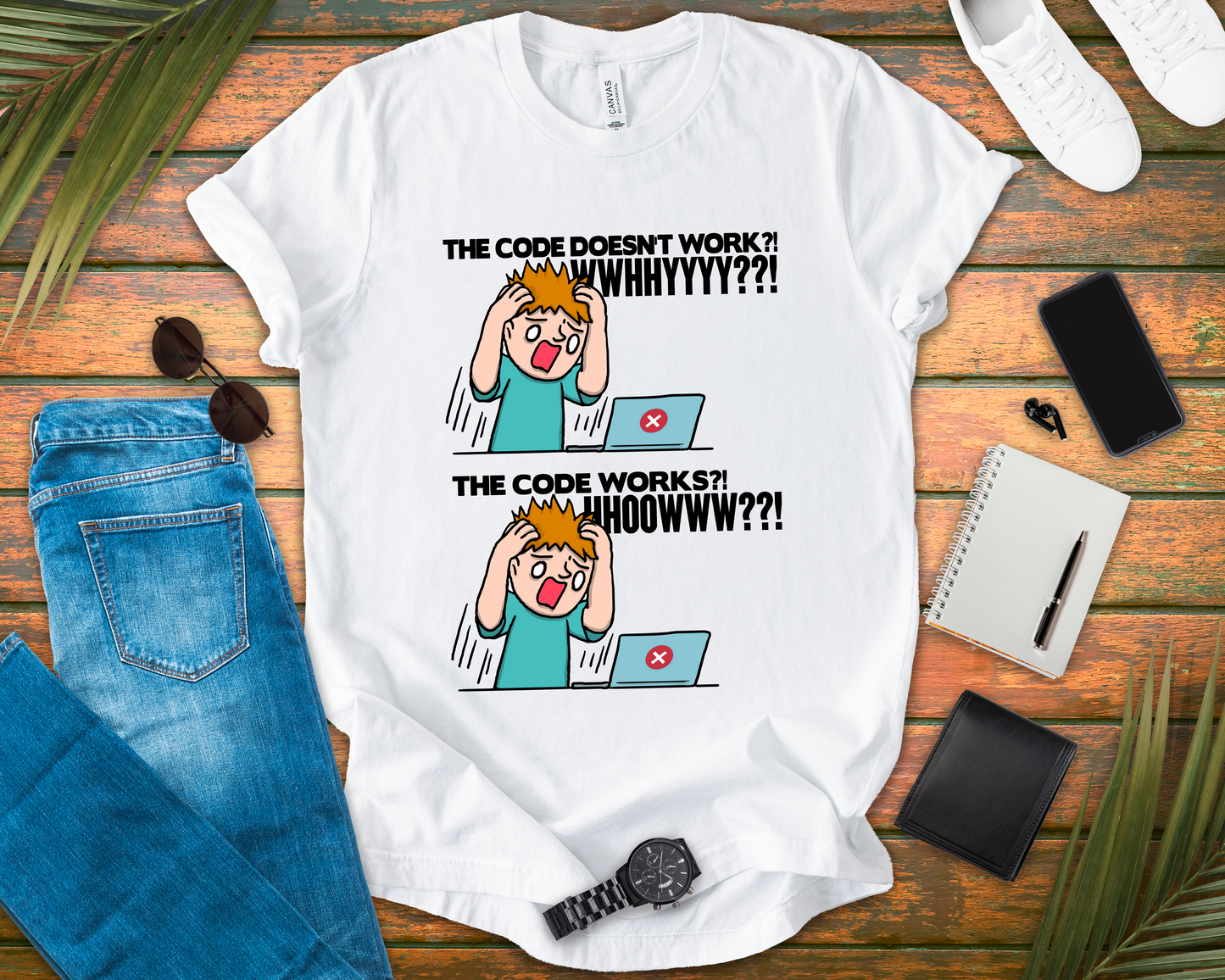 Code Works Confusion Funny Programmer T-Shirt