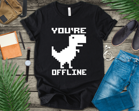 You're Offline Pixel Dinosaur T-Shirt