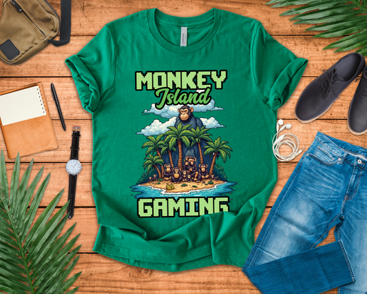 Monkey Island Gaming Tshirt – Giant Gorilla and Monkey Island Graphic