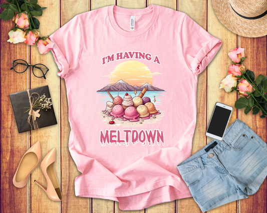 Im Having a Meltdown Tshirt Melting Ice Cream Scoops Beach Glacier Sunset Design
