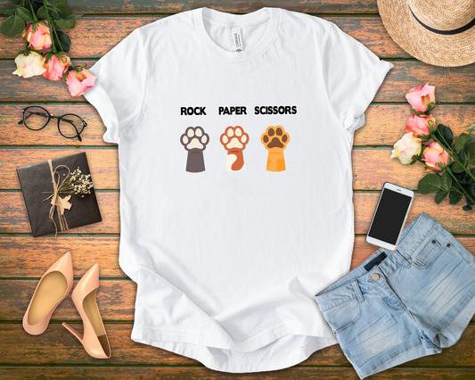 Rock Paper Scissors Dog Paw Tshirt Funny Canine Game Design