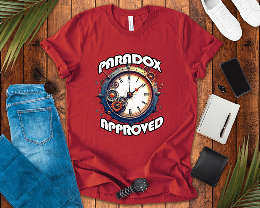Paradox Approved Tee, Sci-Fi Logic Shirt, Time Travel Irony Tee, Time Theory Graphic Top, Timeline Twister Gift
